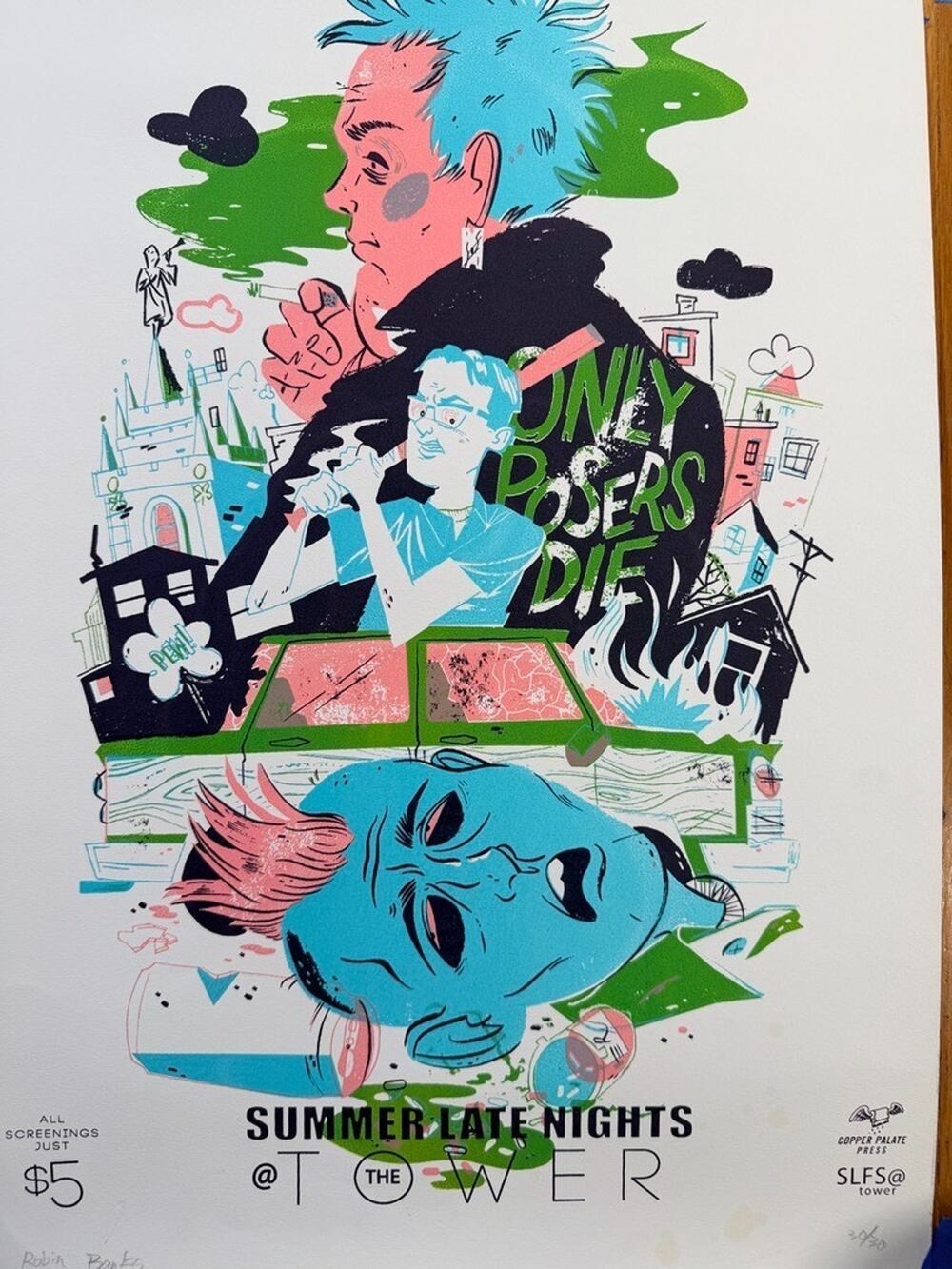 Robin Banks Signed 30/50 SLC Punk Tower Theatre Screen Print Poster
